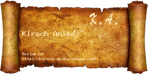 Kirsch Anikó névjegykártya